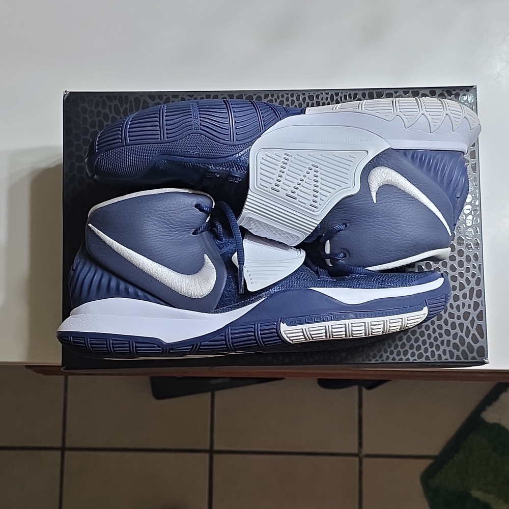 Nike Kyrie 6 Team Midnight Navy CW4142-402 Blue White Mesh Basketball Sneaker - Picture 4 of 6